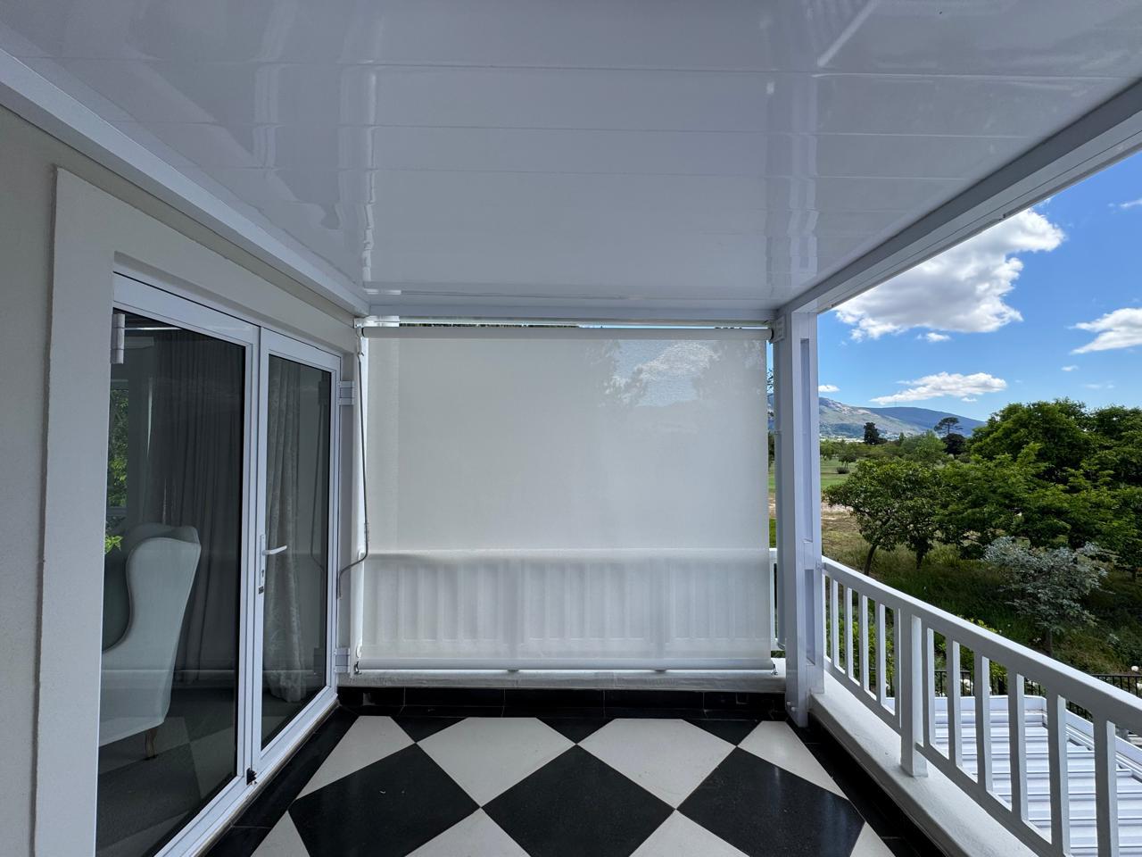 Balcony outdoor blinds mountain view