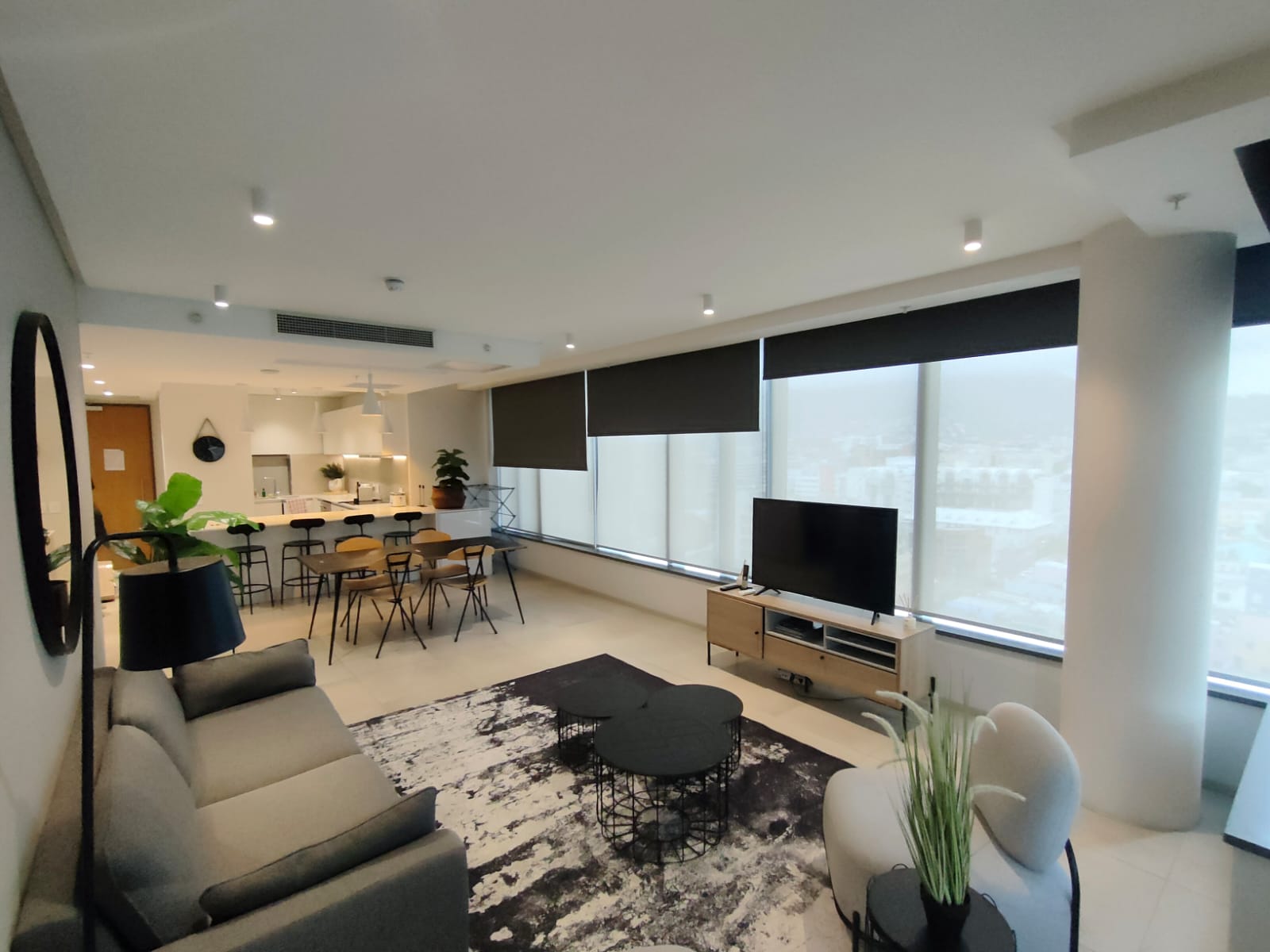 High-rise apartment double rollers daytime