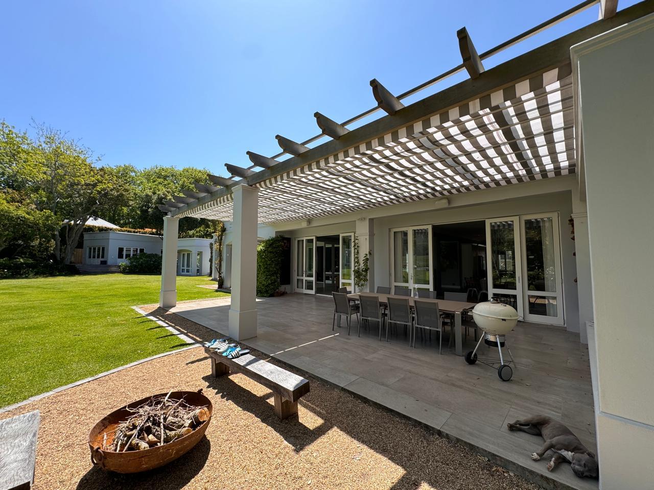 Pergola shade awning wide garden view